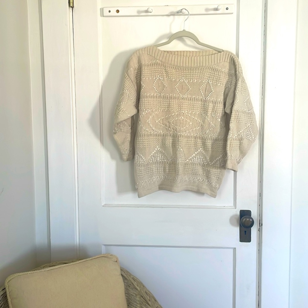 Vintage knit boatneck sweater Sm (oversized)